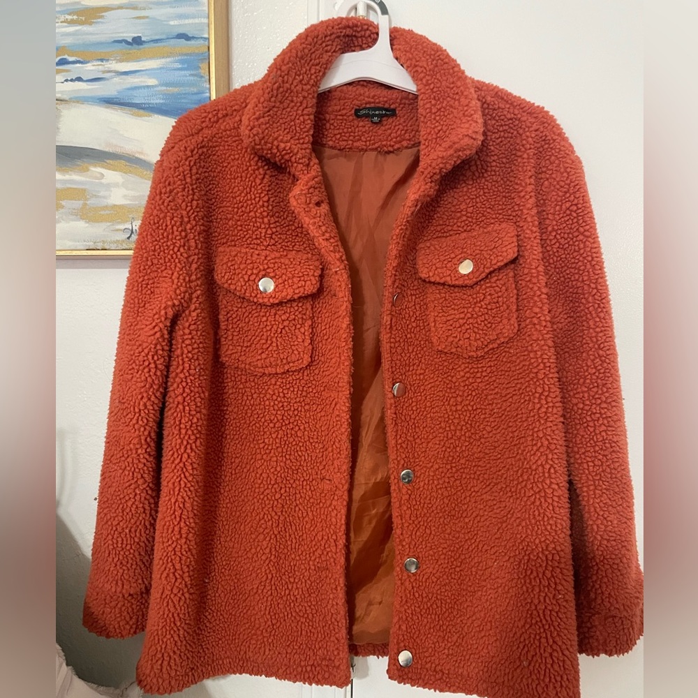Orange fluffy jacket